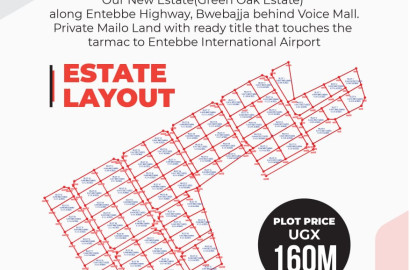 LOOKING FOR CHEAP LAND IN ENTEBBE? CHECK OUT GREEN OAK ESTATE – ALONG ENTEBBE HIGHWAY, BWEBAJJA  BY AJABX CONSULT CO.LTD